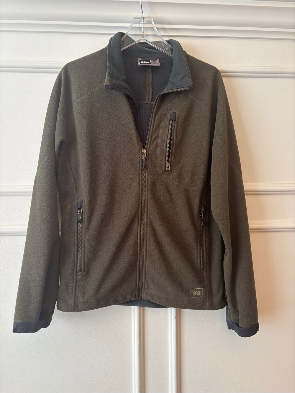 REI Men's Olive Lightweight Full-Zip Jacket